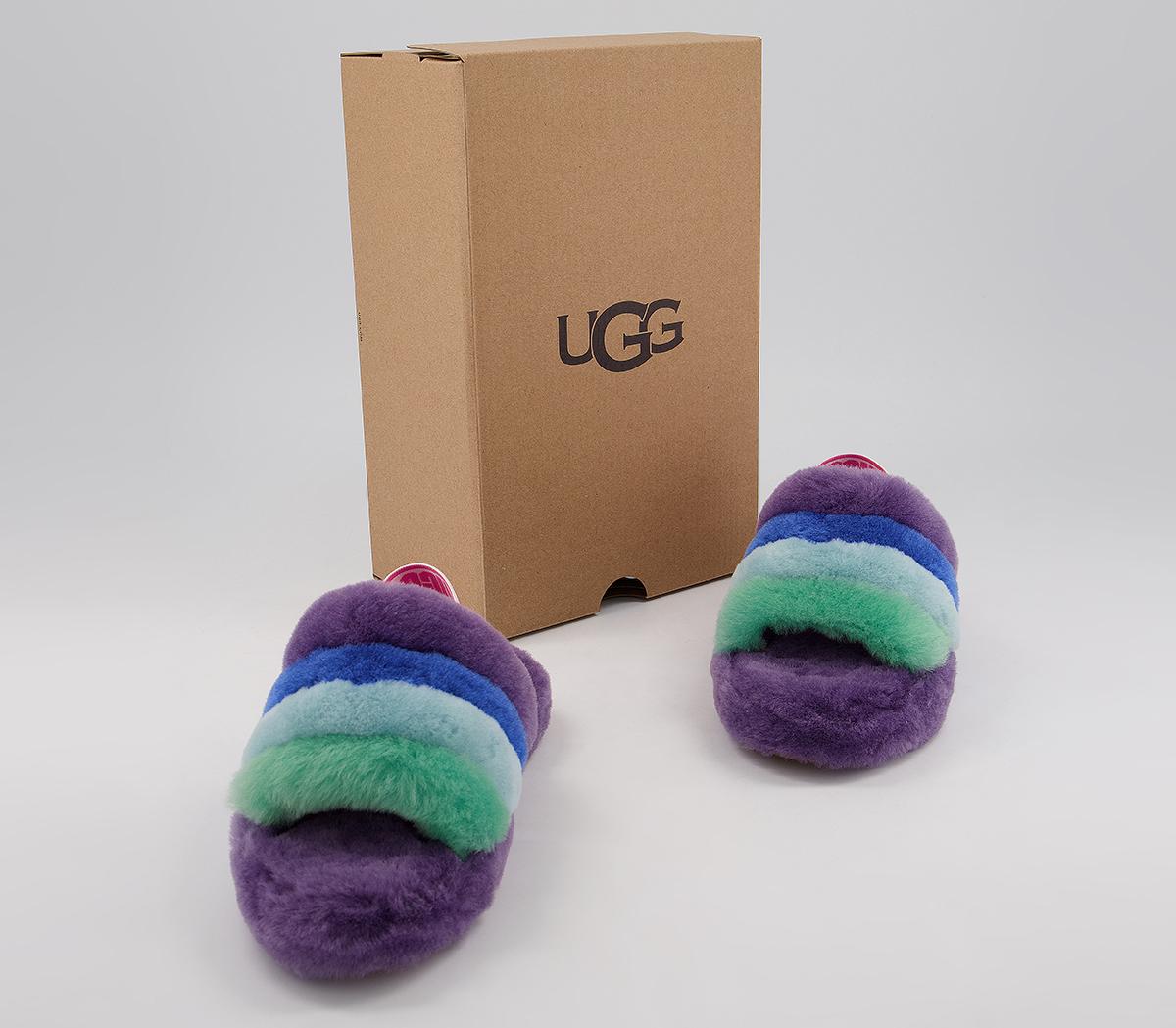 UGGFluff Yeah Slides YouthPurple Rainbow