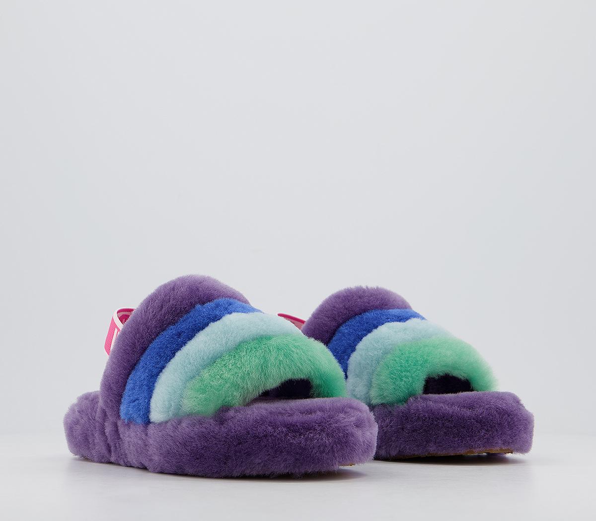 UGGFluff Yeah Slides YouthPurple Rainbow