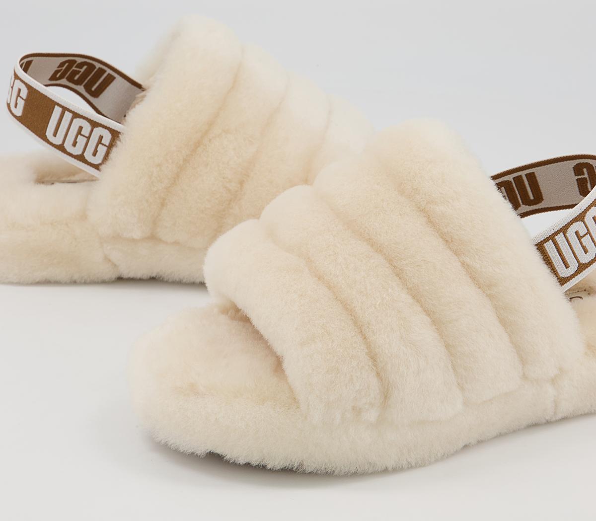 UGG Fluff Yeah Slide Youth Slippers UGG Fluff Yeah Slide Youth Slippers Natural
