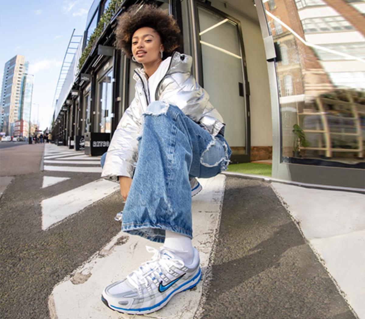 NikeP-6000 TrainersWhite Silver Blue