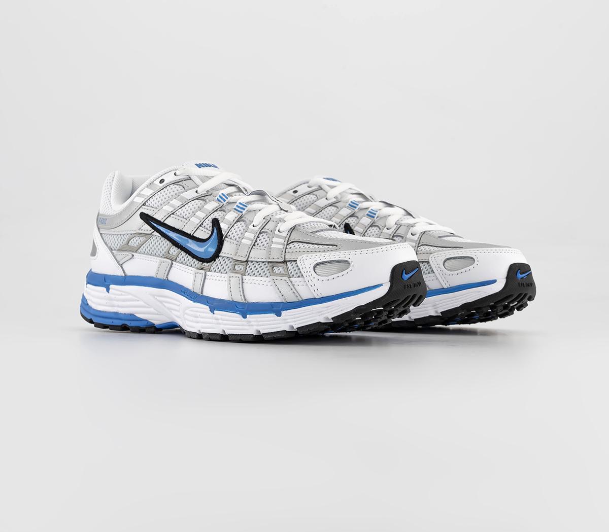 Nike P-6000 Trainers White Silver Blue - Women's Trainers