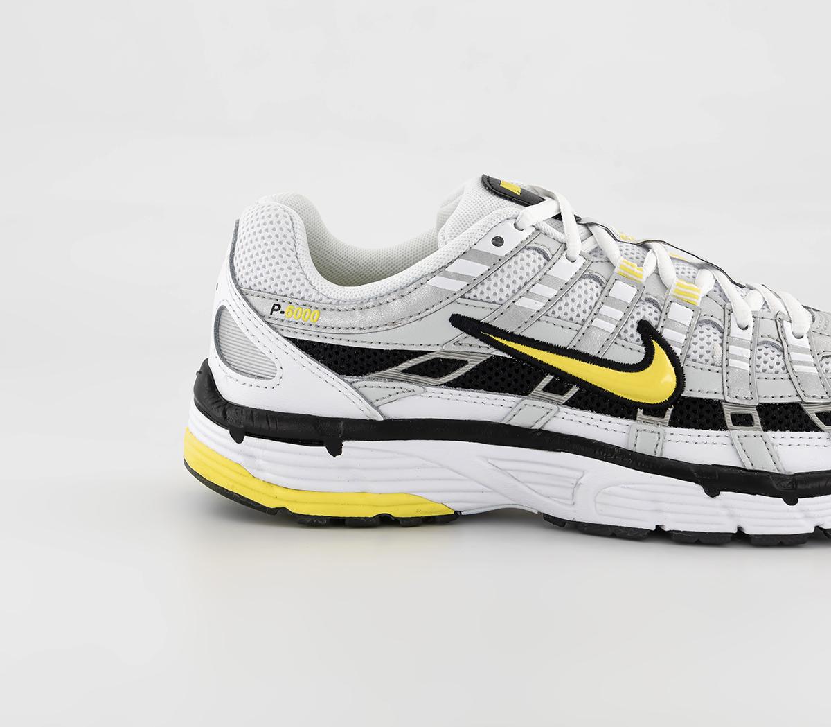 NikeP-6000 TrainersWhite Silver Yellow Black