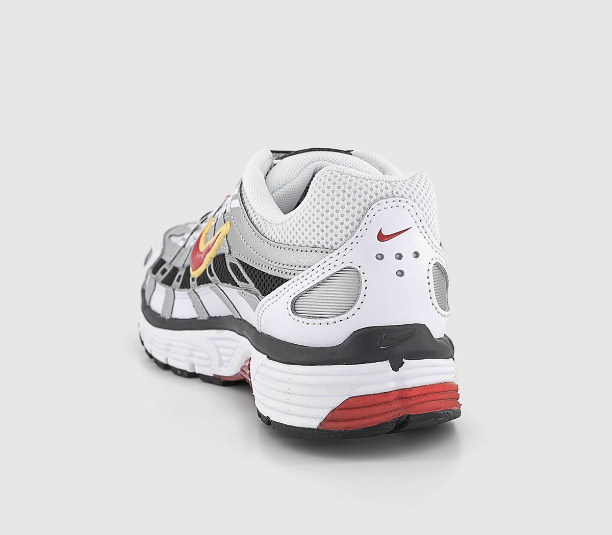 NikeP-6000 Trainers White Varisty Red Metallic Platinum White