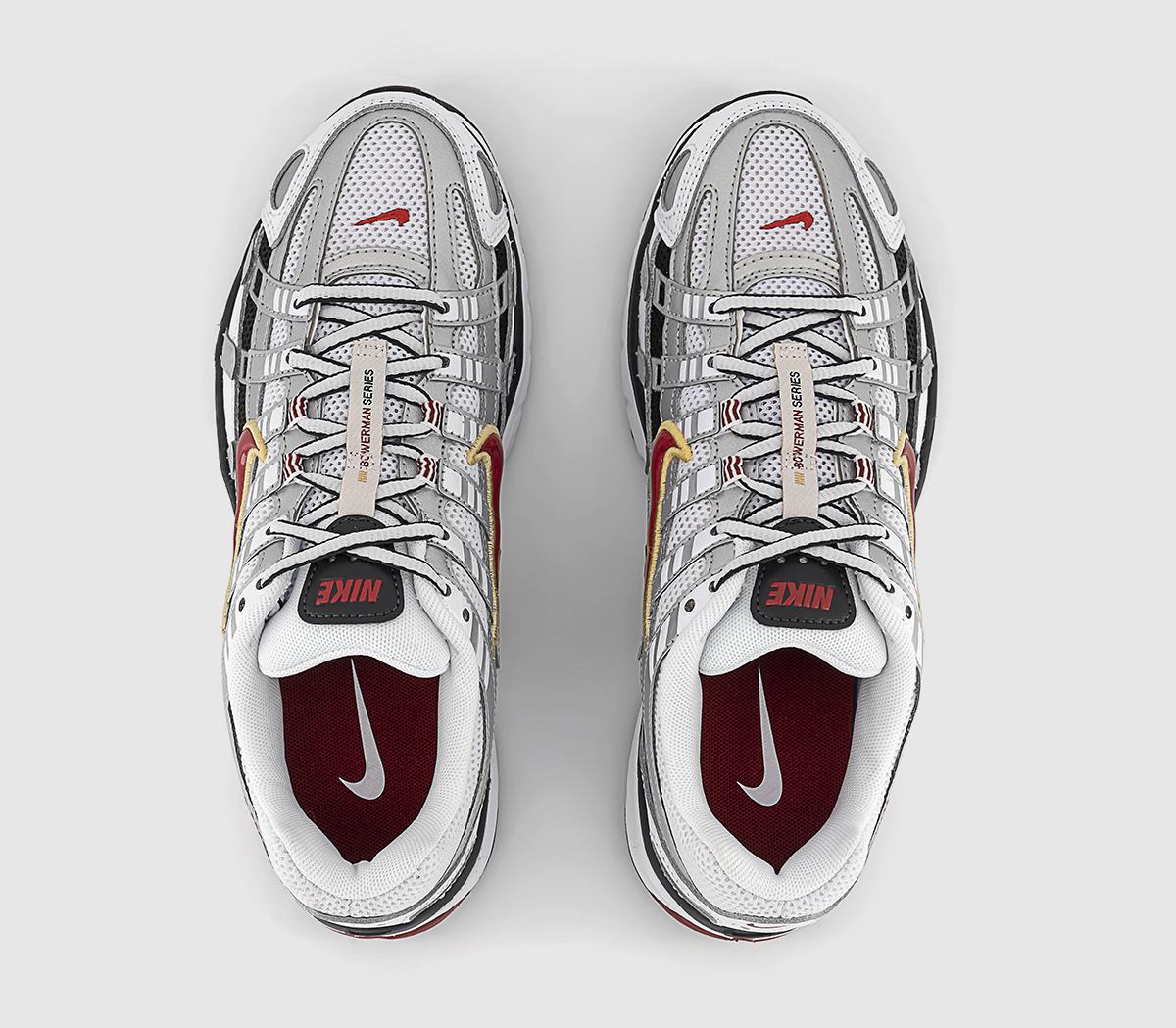 NikeP-6000 Trainers White Varisty Red Metallic Platinum White