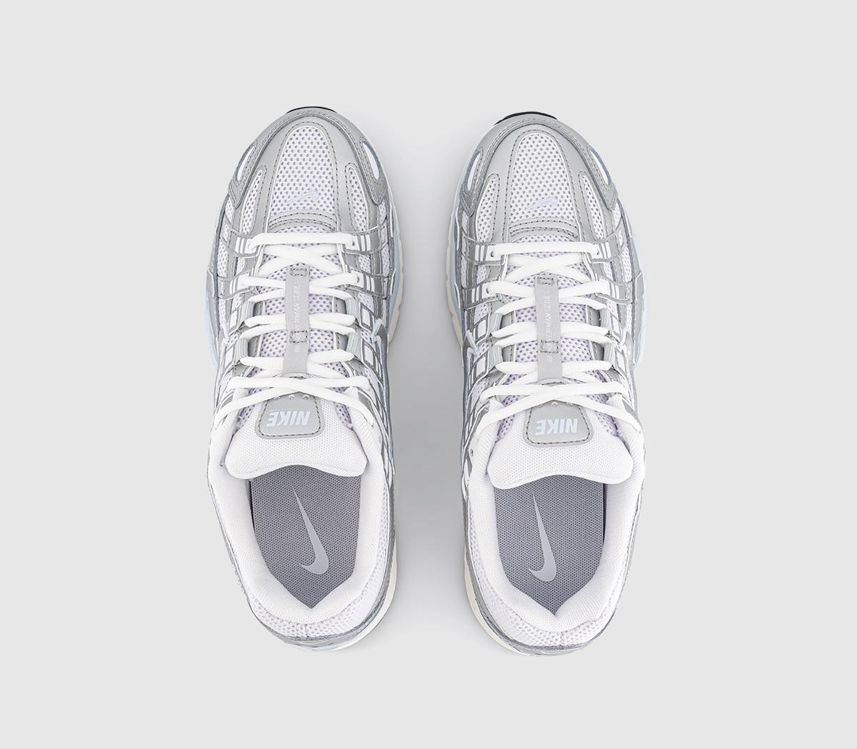 Nike P-6000 Trainers Nike P-6000 Trainers White Metallic Silver Blue Tint Sail