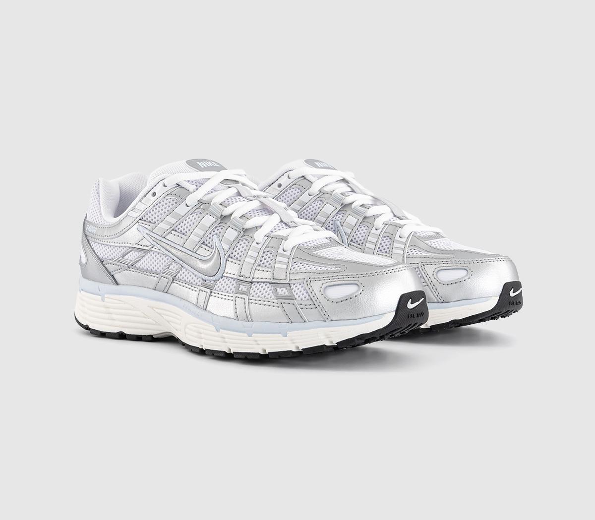 Nike P-6000 Trainers Nike P-6000 Trainers White Metallic Silver Blue Tint Sail