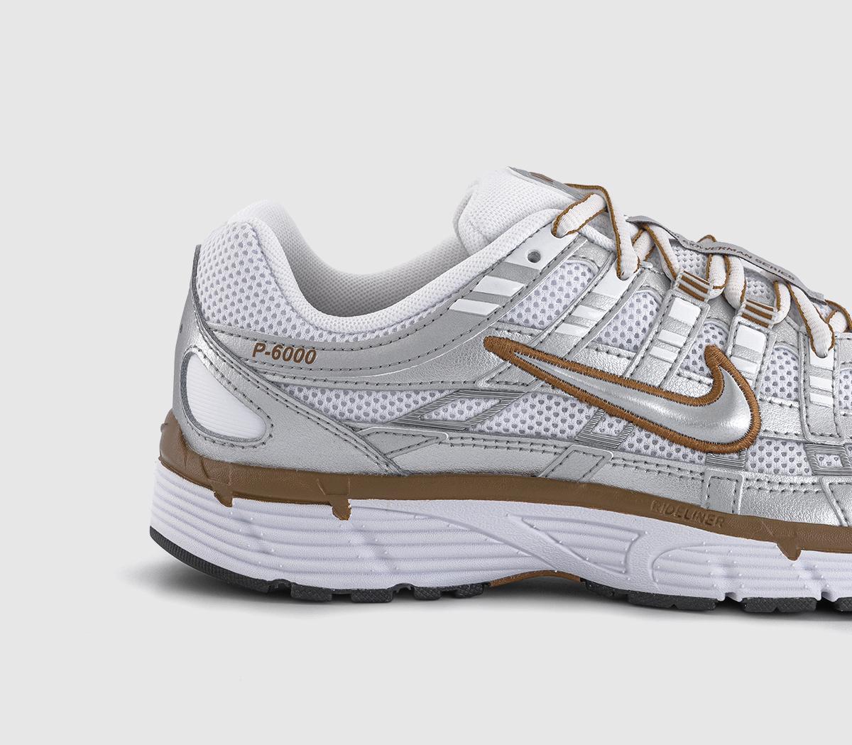 NikeP-6000 Trainers NikeP-6000 TrainersWhite Metallic Silver Light British Tan