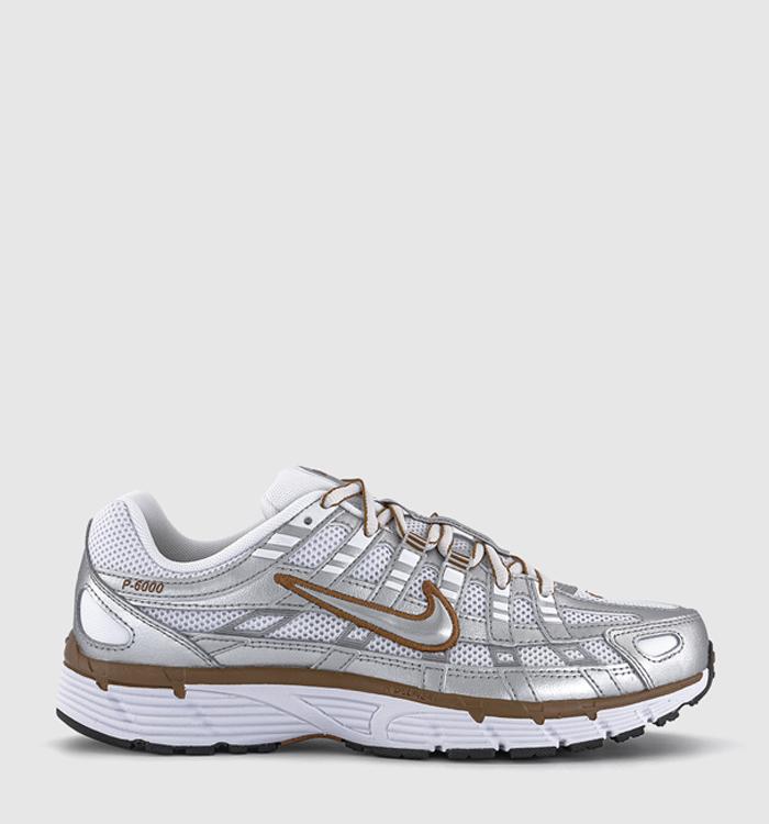 Nike P-6000 Trainers White Metallic Silver Light British Tan