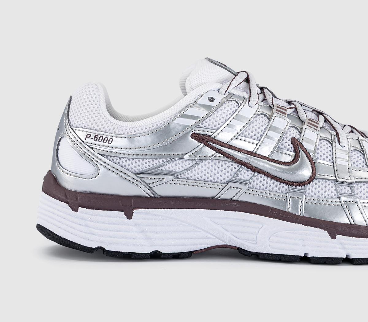 NikeP-6000 TrainersWhite Tattoo Metallic Silver Black