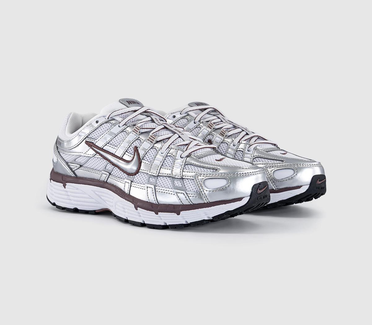 NikeP-6000 TrainersWhite Tattoo Metallic Silver Black