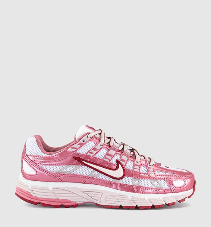 Nike P-6000 Trainers Pink Summit White Silt Red Peony Team Crimson