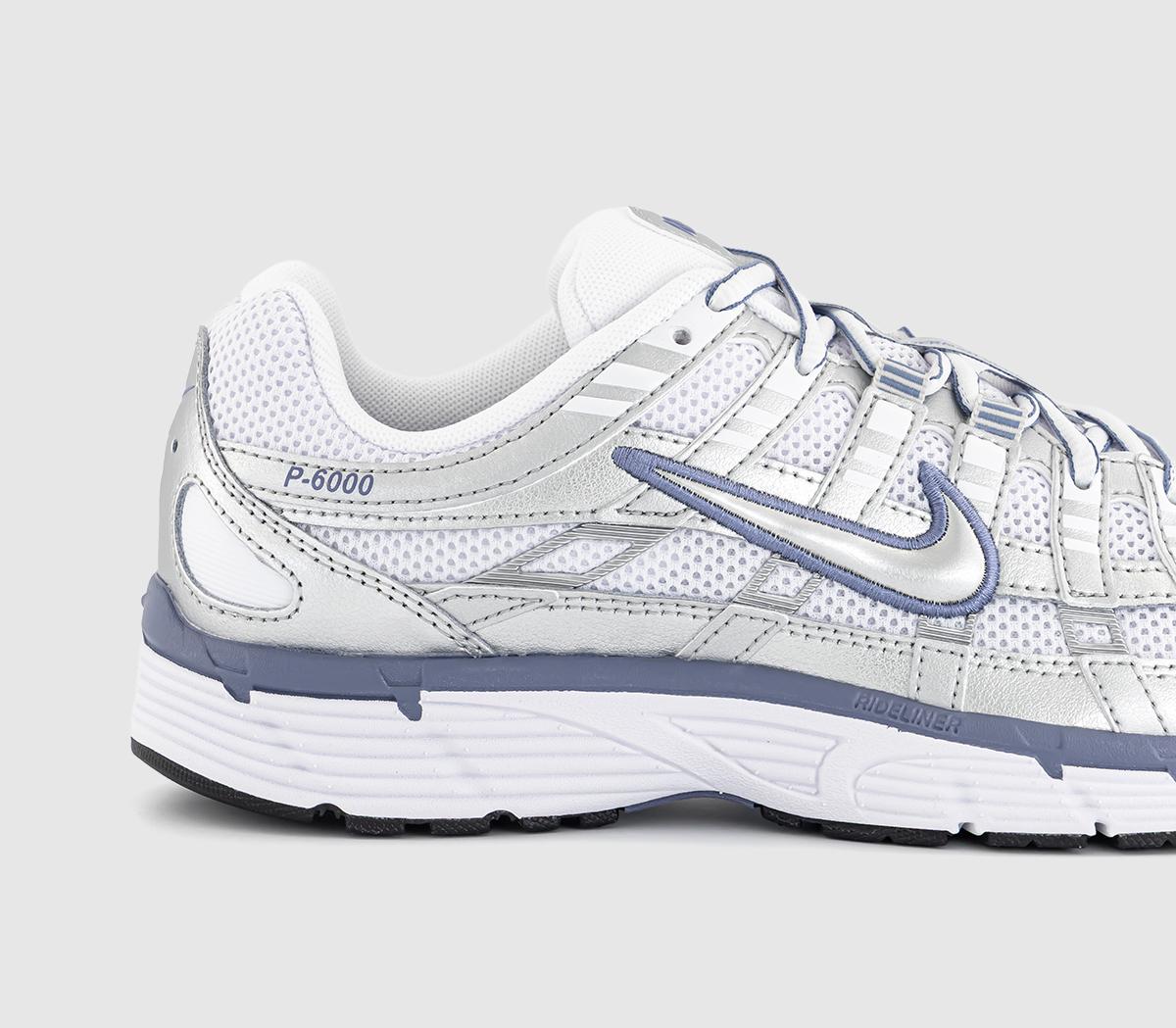 NikeP-6000 TrainersMetallic Silver World Indigo White Black