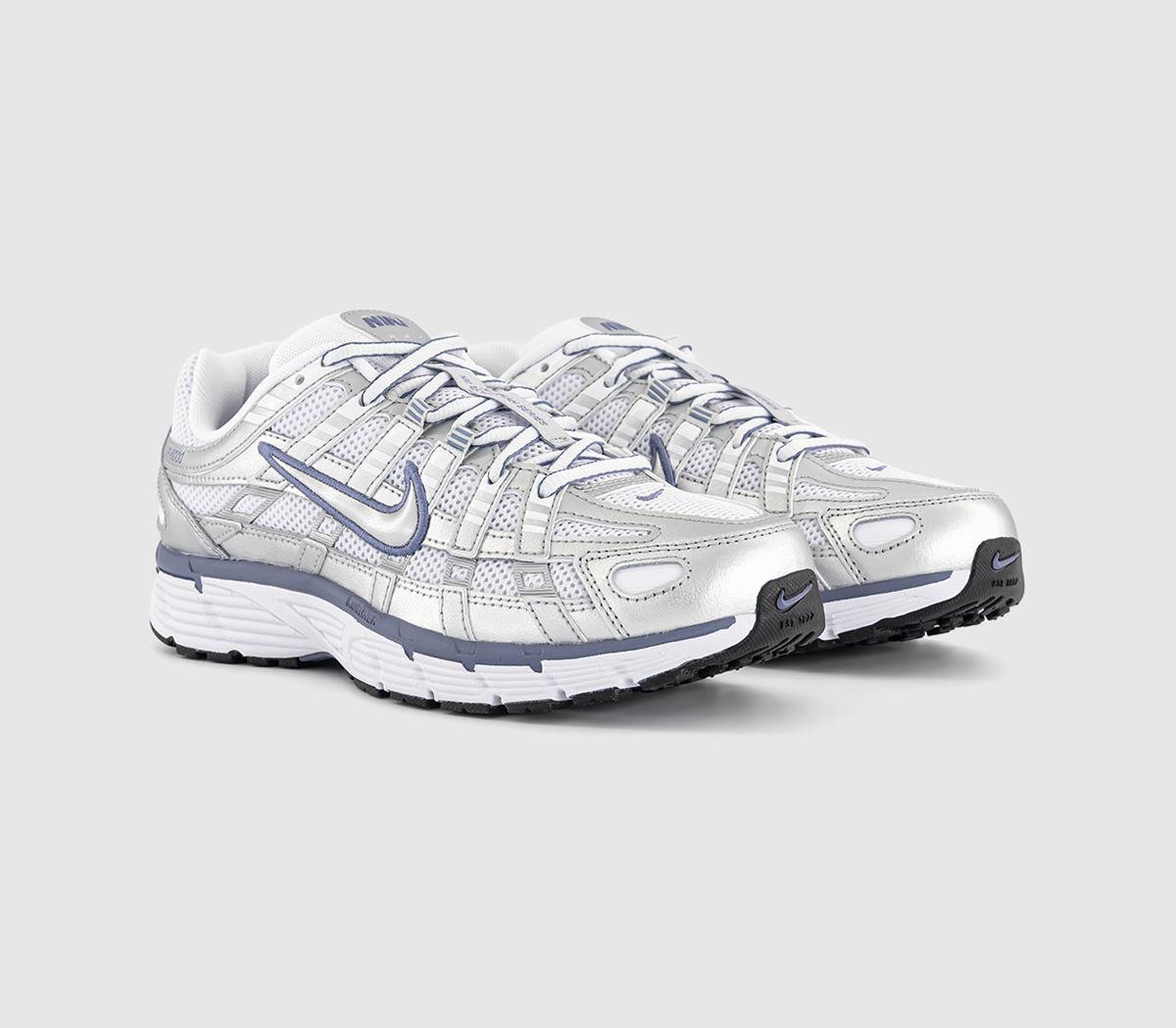 NikeP-6000 TrainersMetallic Silver World Indigo White Black