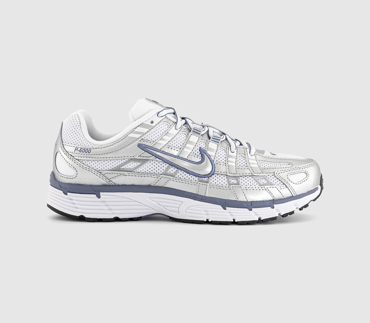 NikeP-6000 TrainersMetallic Silver World Indigo White Black