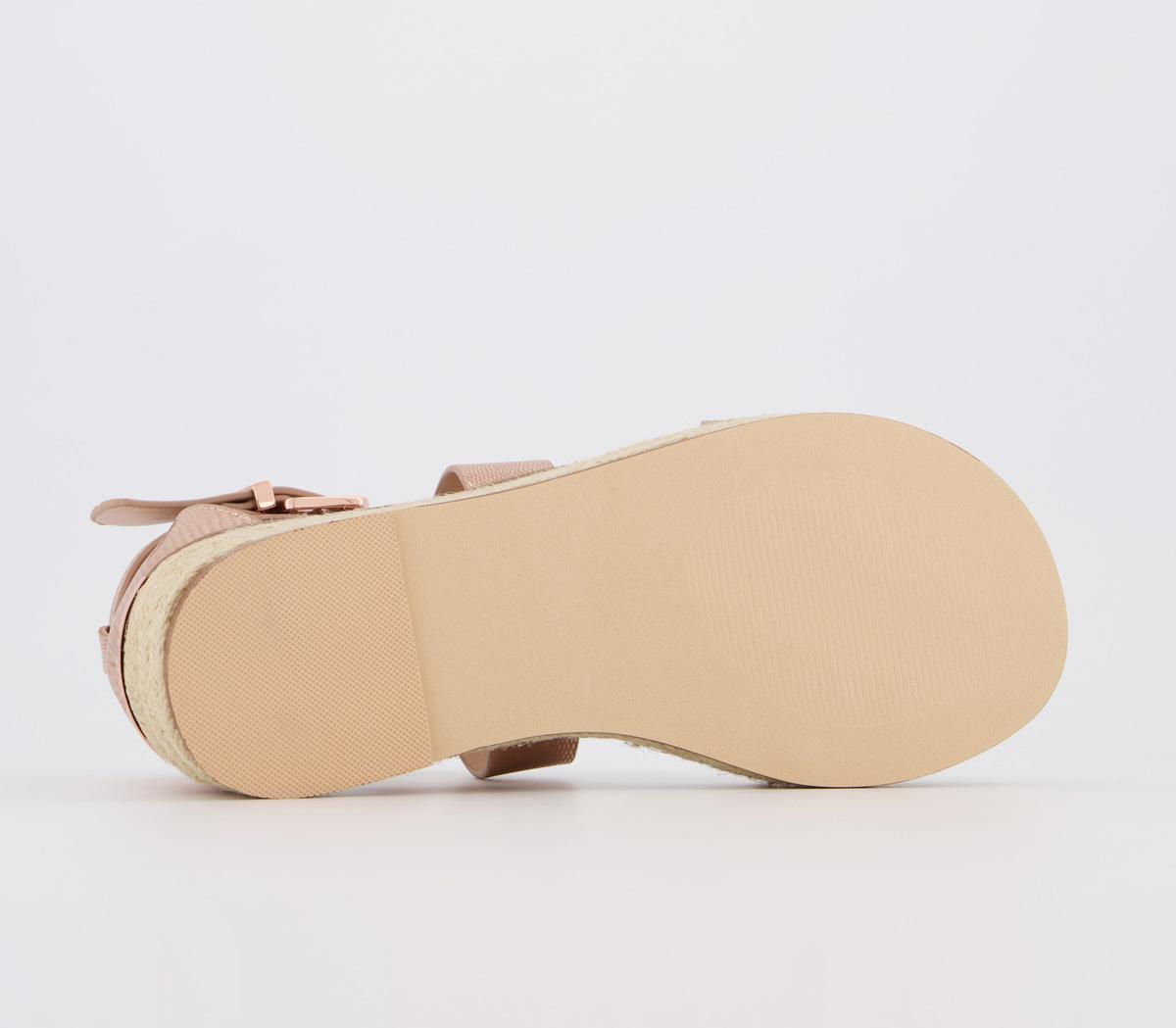 OFFICEMaximum Cross Over Flatform HeelsRose Gold Lizard