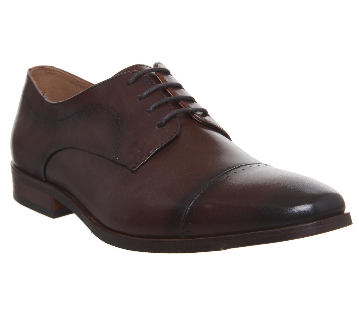 OFFICELook Toe Cap ShoesBrown Leather