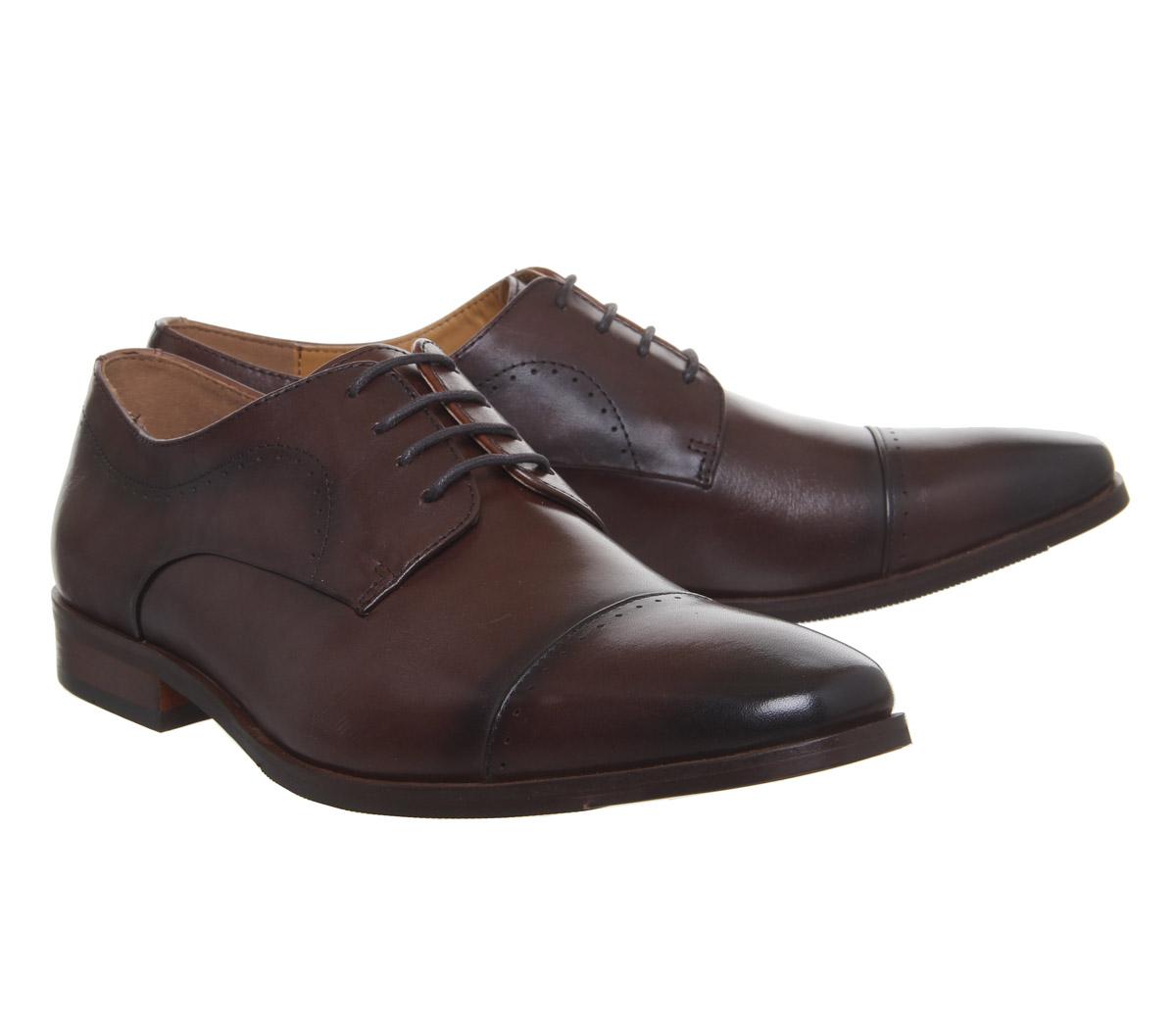 OFFICELook Toe Cap ShoesBrown Leather
