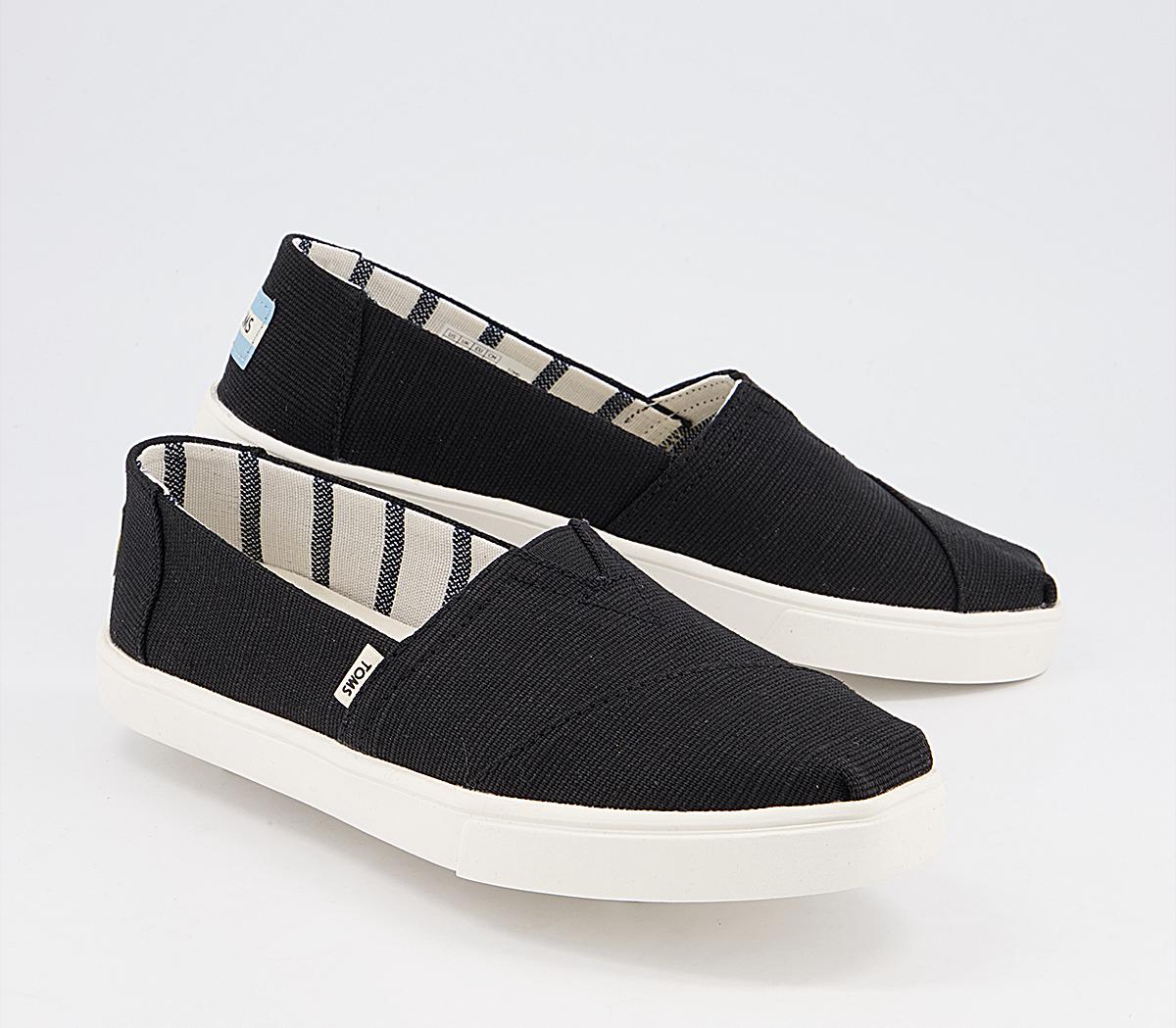 TOMS Alpargata Cupsole Slip Ons Black Heritage - Flat Shoes for Women