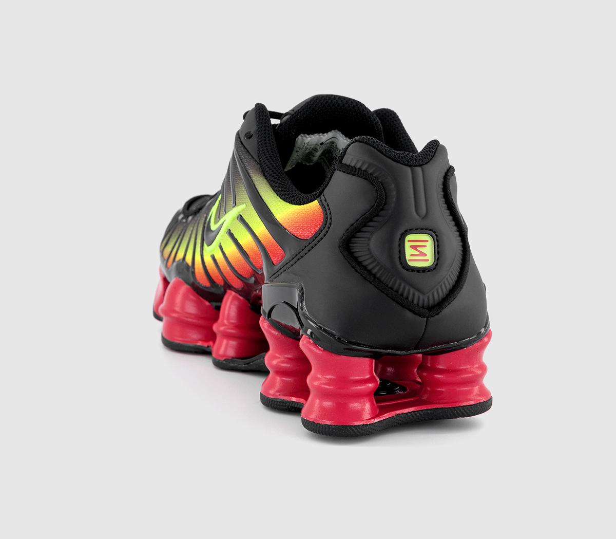 NikeShox TL Trainers NikeShox TL TrainersBlack Black Volt Fire Red