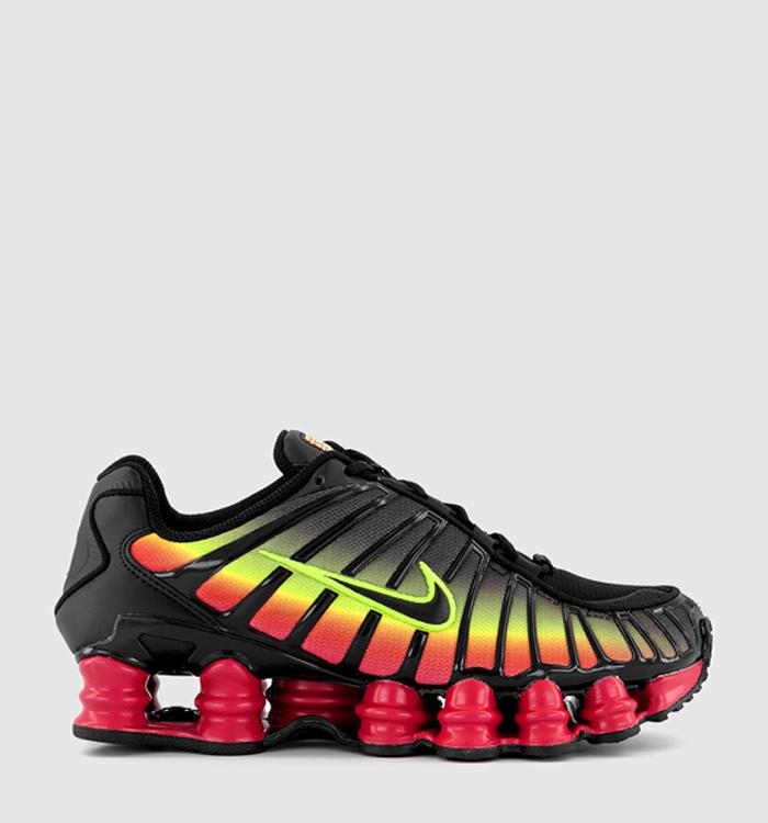 NIKE WOMEN SHOX TL BLACK AND MAX ORANGE 