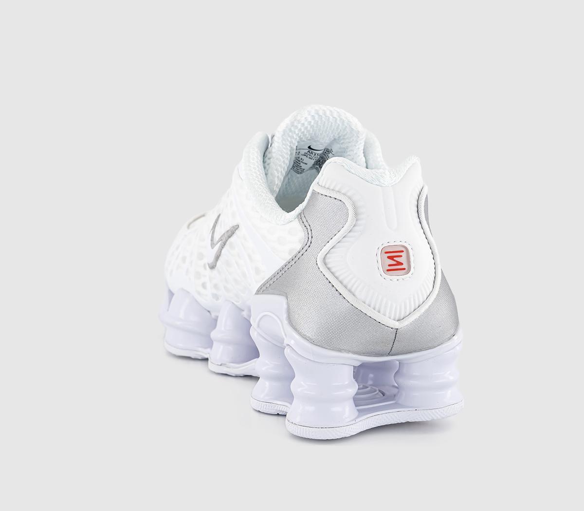 NikeNike Shox TL TrainersWhite White Metallic Silver Max Orange