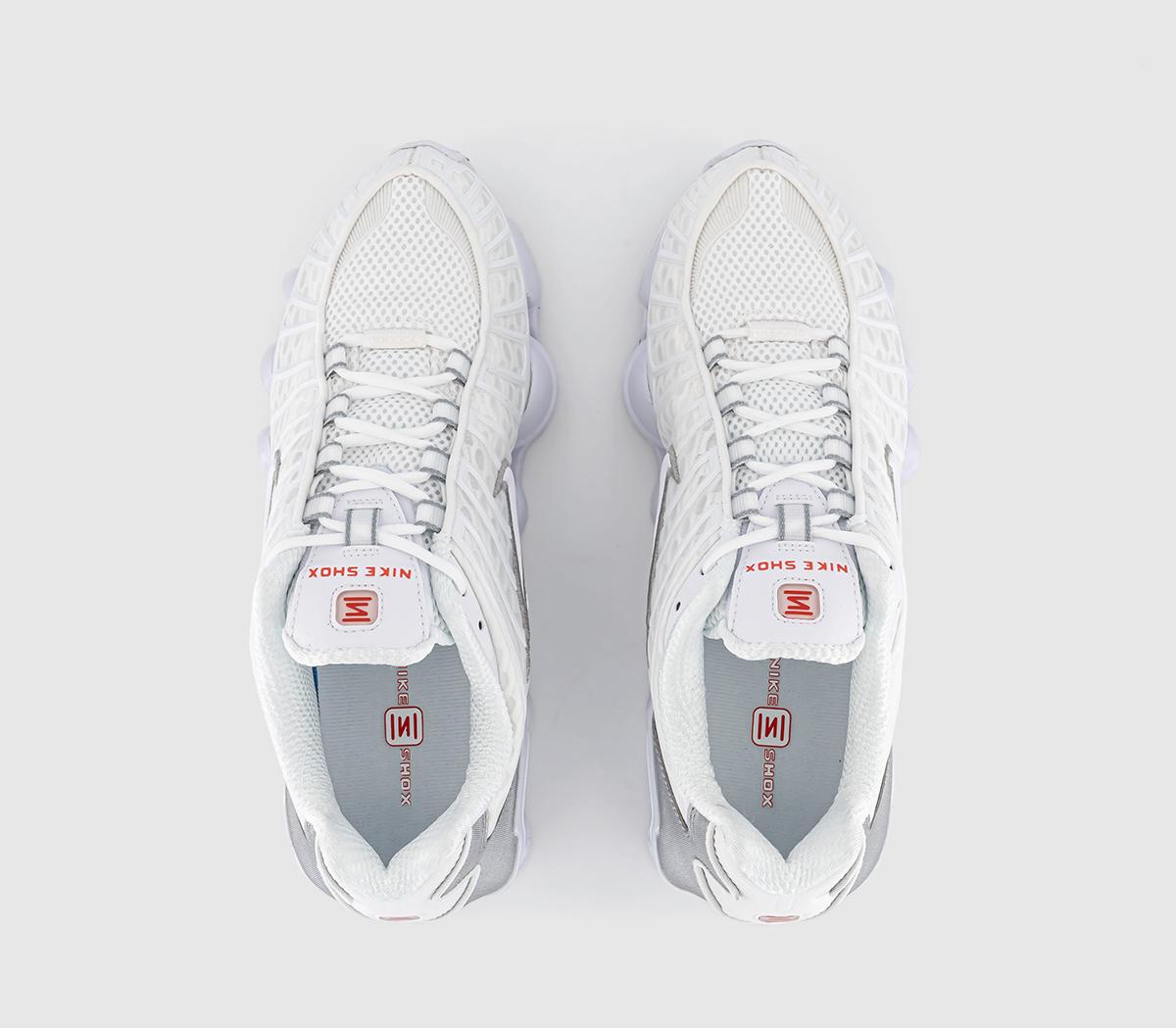 NikeNike Shox TL TrainersWhite White Metallic Silver Max Orange