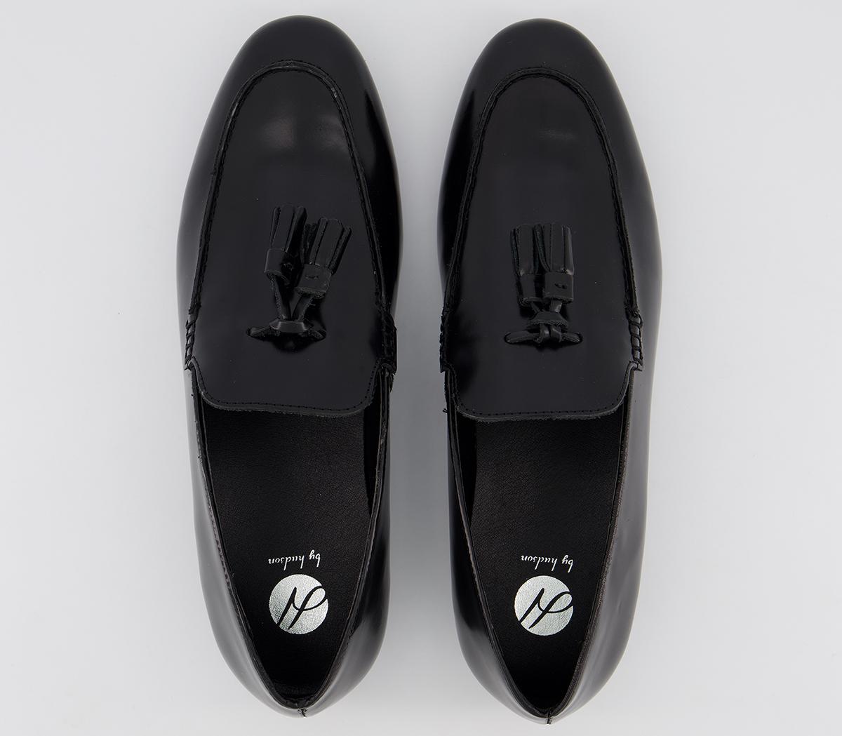 Hudson LondonBolton Tassel LoafersBlack High Shine