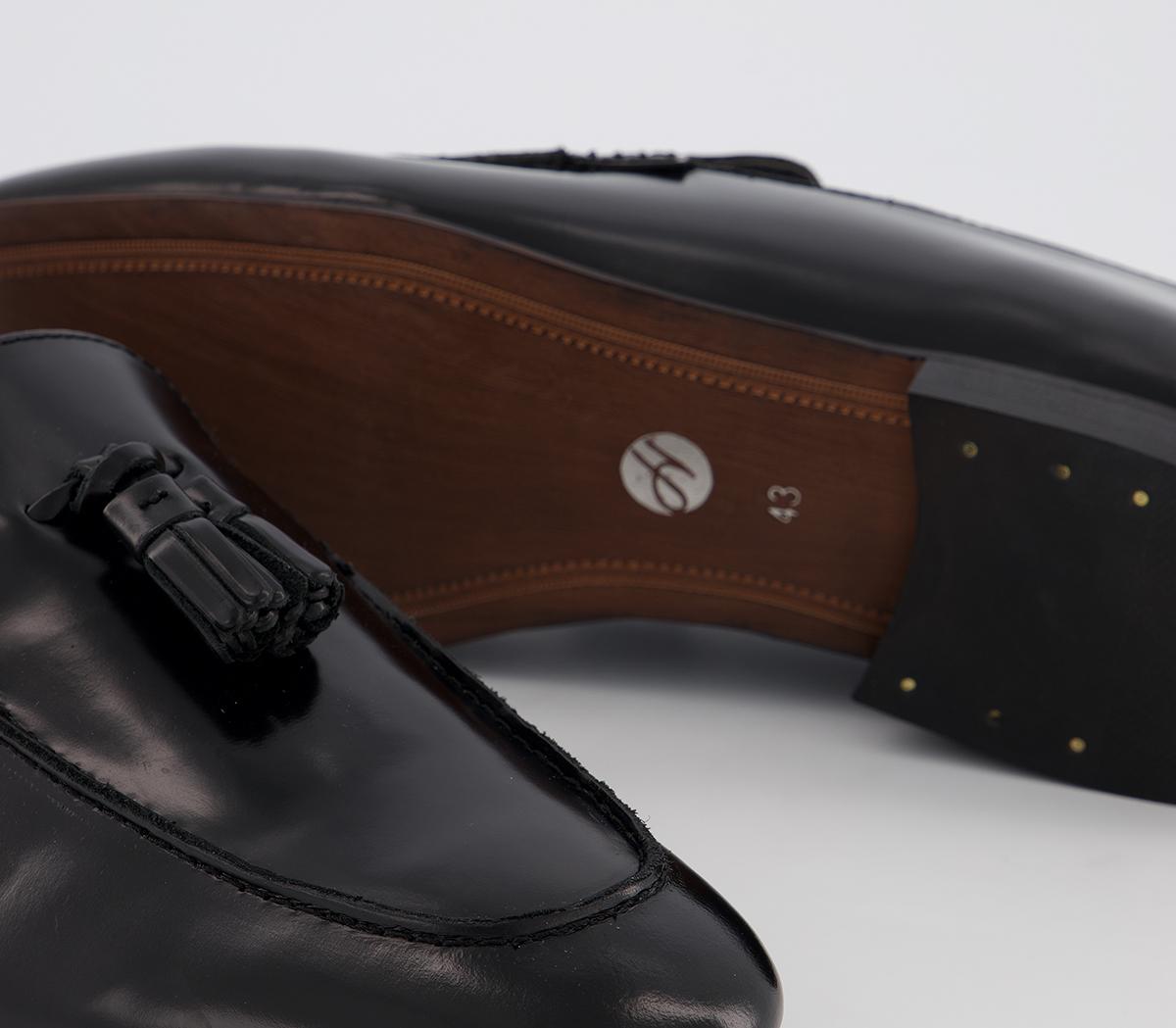 Hudson LondonBolton Tassel LoafersBlack High Shine