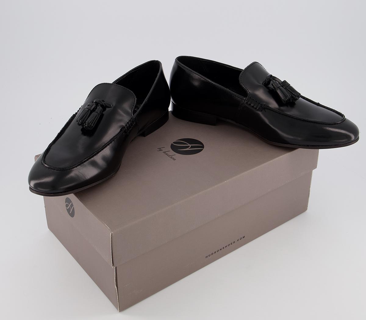 Hudson LondonBolton Tassel LoafersBlack High Shine