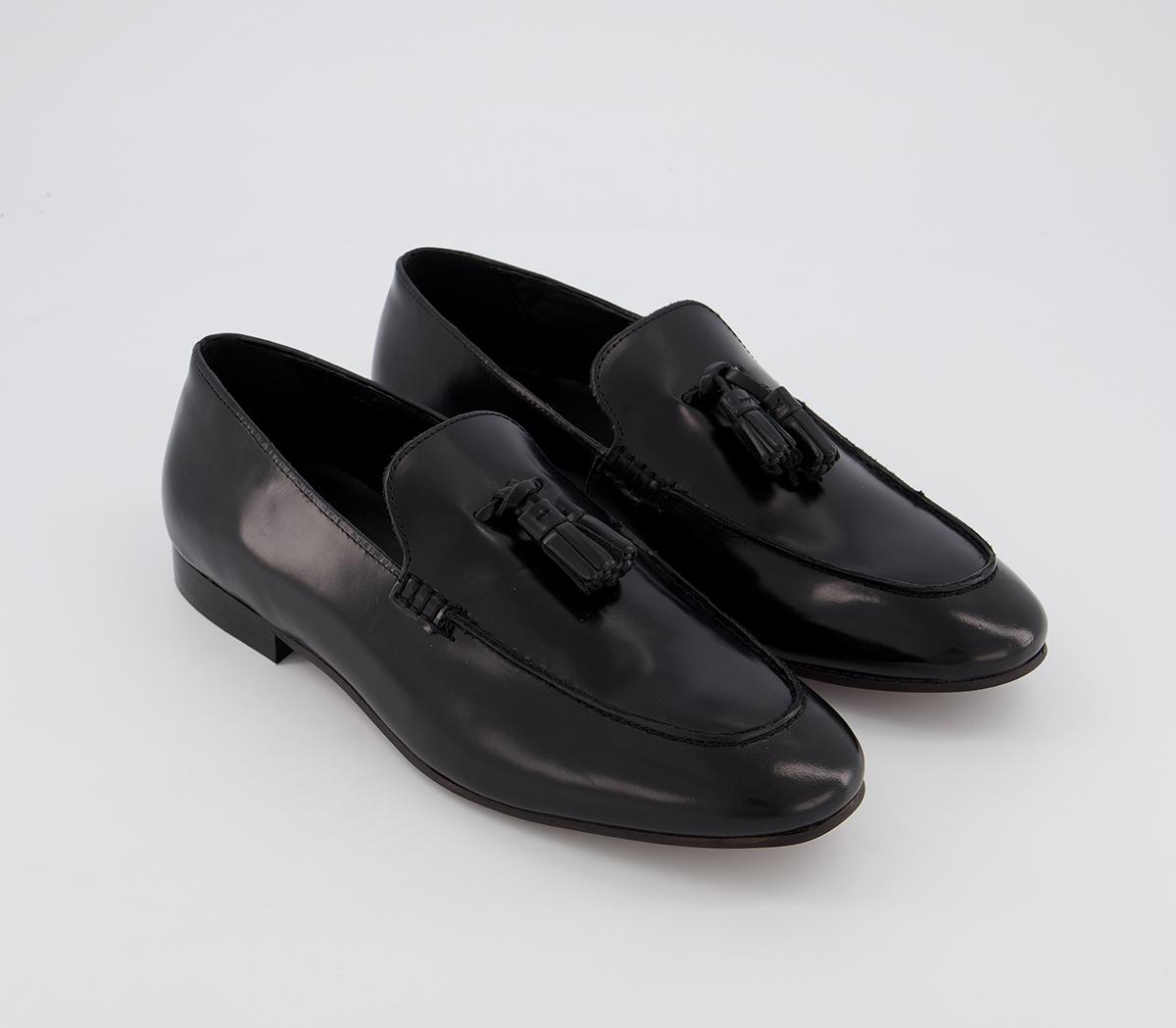 Hudson LondonBolton Tassel LoafersBlack High Shine