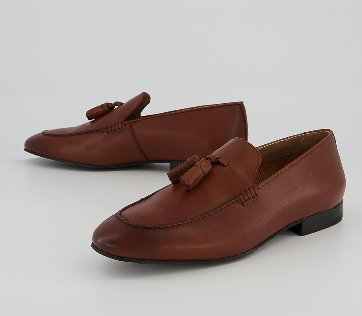 Hudson London Bolton Tassel Loafers Tan Mens Smart Shoes 5206