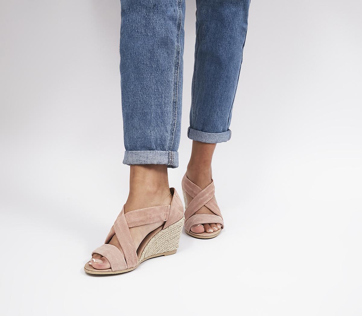 Wide Fit: Maiden Wedge Nude Suede Natural