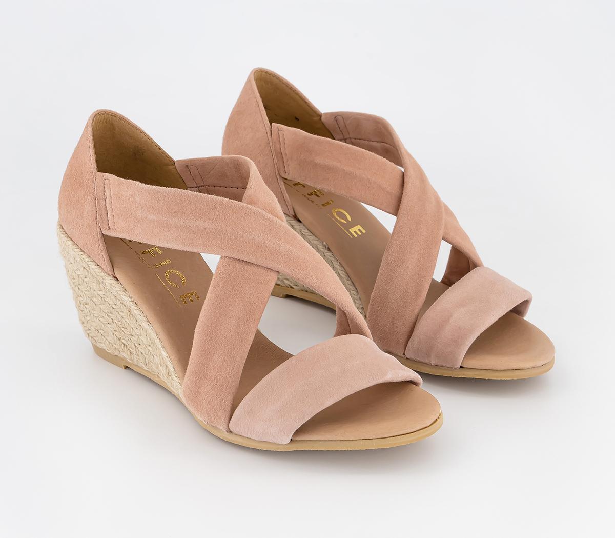 OFFICE Womens Wide Fit: Maiden Wedge Nude Suede Natural, 4