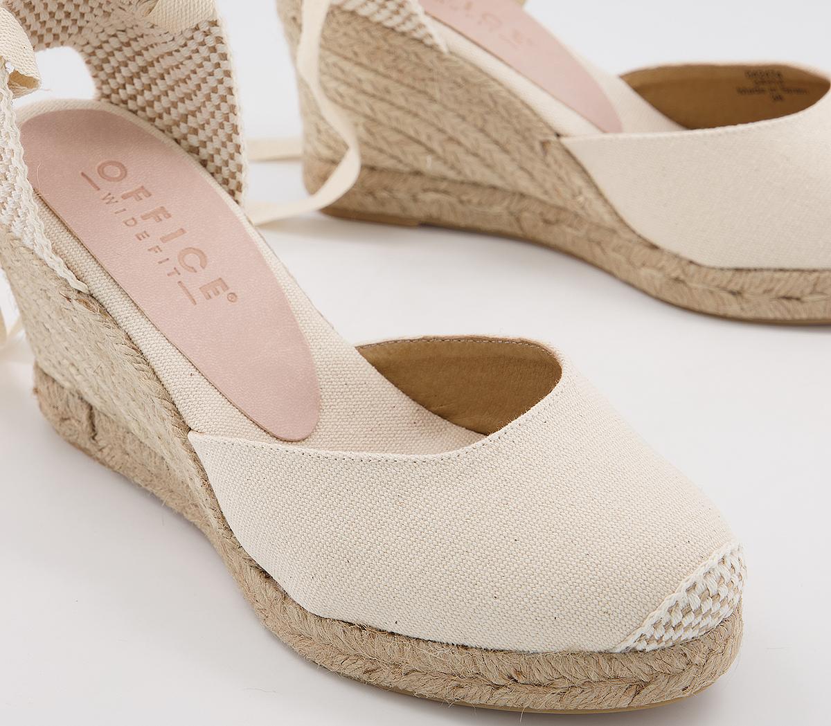 OFFICEMarmalade Wide Fit Espadrille WedgesCream Canvas