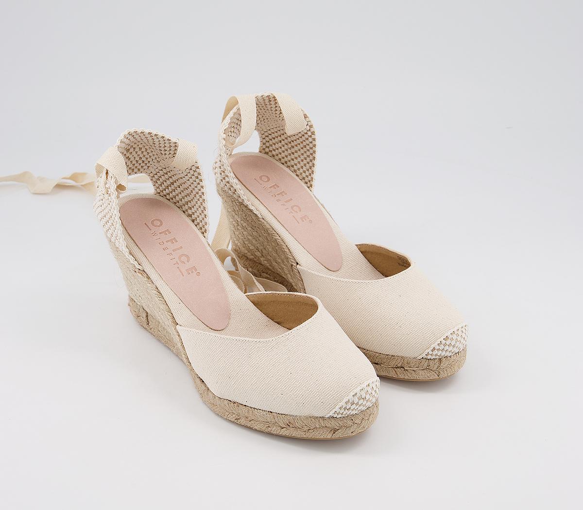 OFFICEMarmalade Wide Fit Espadrille WedgesCream Canvas
