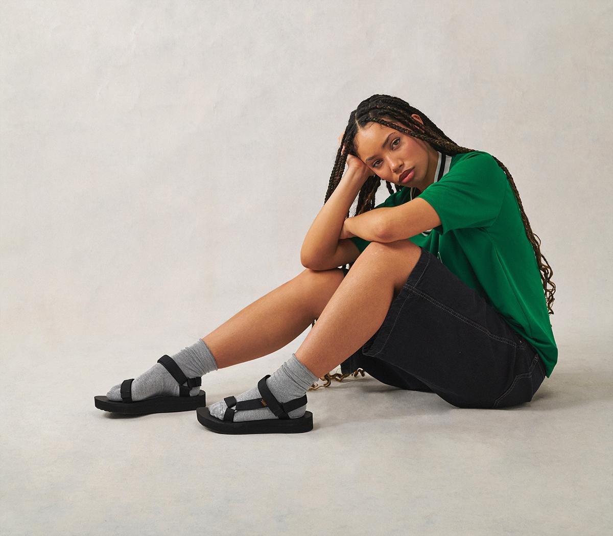 Teva Womens Midform Universal Platforms Sandals Black 6 UK