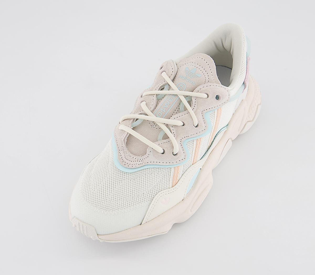 adidas Ozweego Trainers Cloud White Orange Almost Blue - adidas Ozweego
