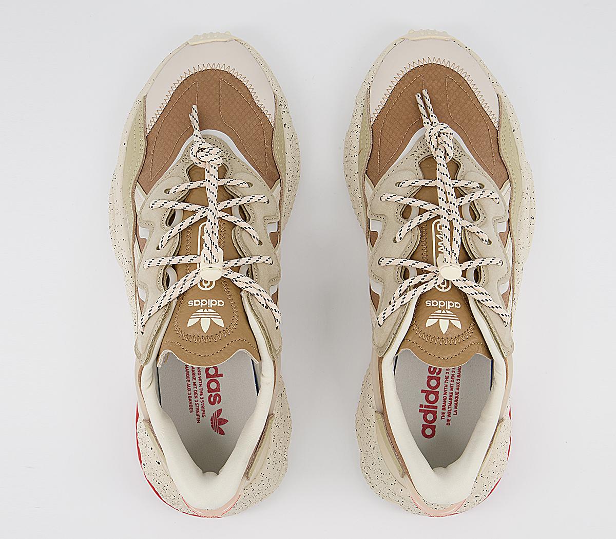 adidas Ozweego Trainers adidas Ozweego Trainers Carboard Cream White Red Ivory Black