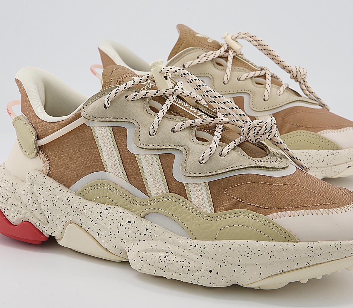 adidas Ozweego Trainers adidas Ozweego Trainers Carboard Cream White Red Ivory Black