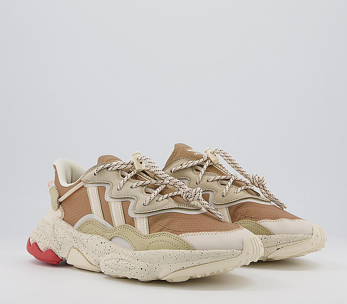 adidas Ozweego Trainers adidas Ozweego Trainers Carboard Cream White Red Ivory Black