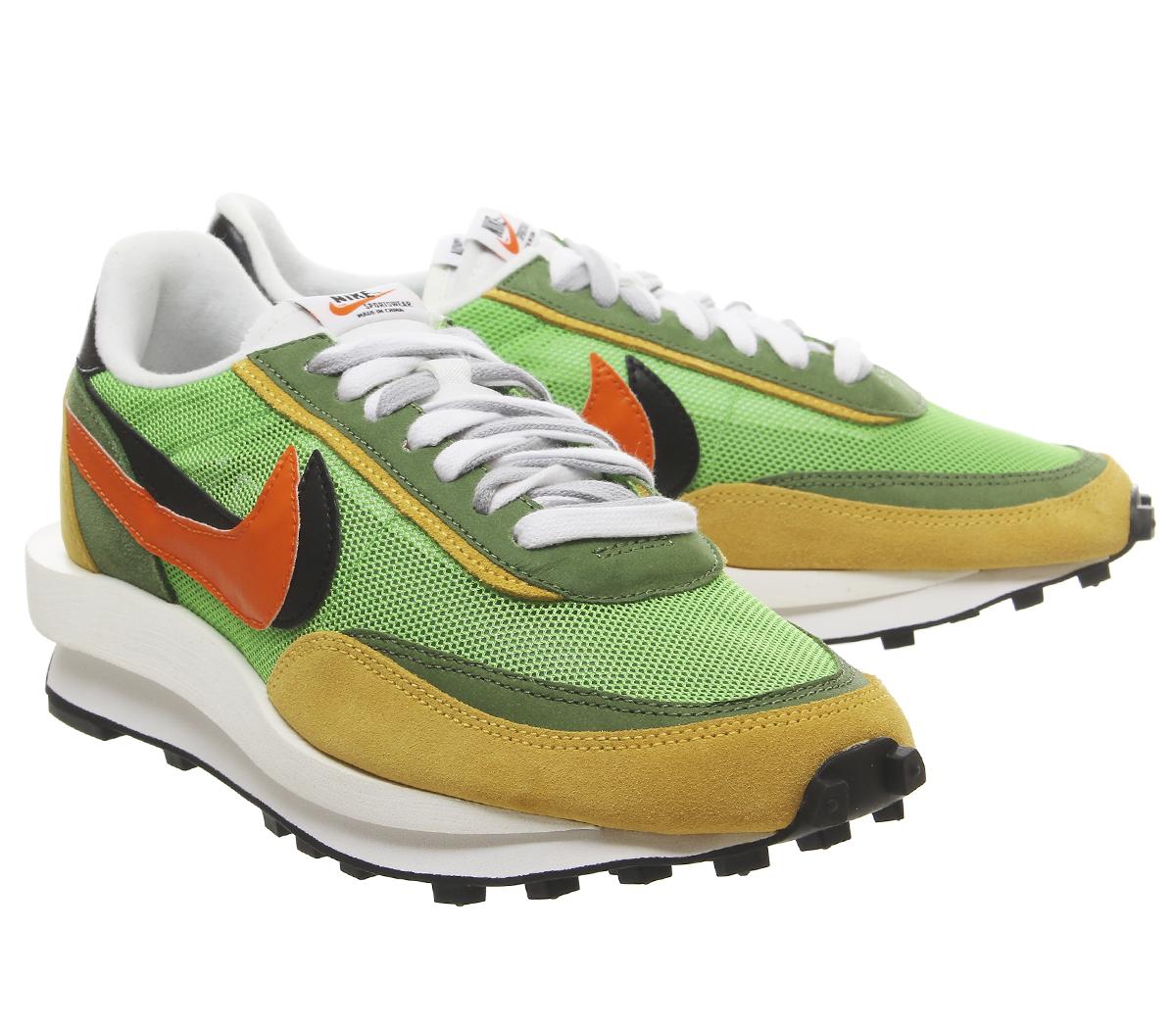 Nike Waffle Sacai Ldv Trainers Green Orange Black Varsity Maize