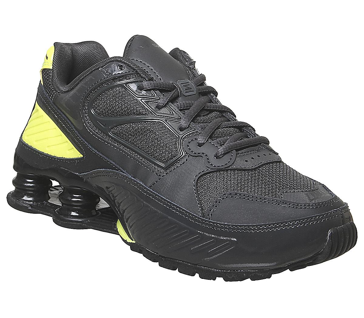 NikeShox Enigma TrainersSmoke Grey Black Lemon Venom F