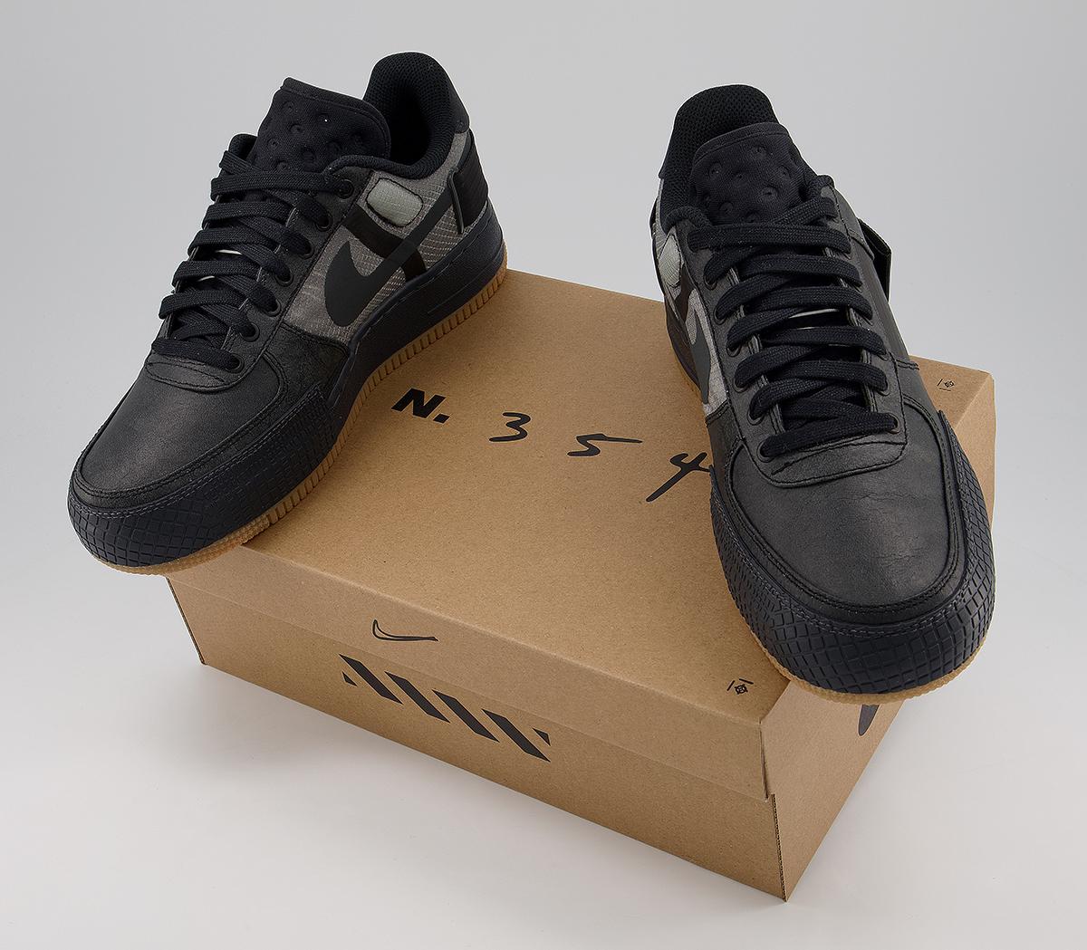 air force 1 type 1 black anthracite gum light brown