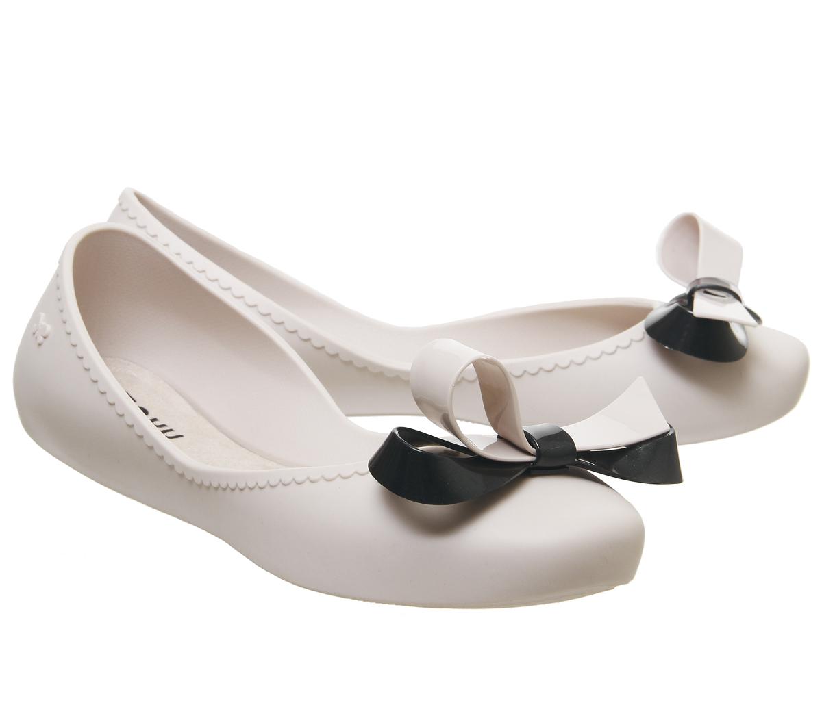 Zaxy Start Ribbon Bow Pumps Ivory Flat Shoes for Women
