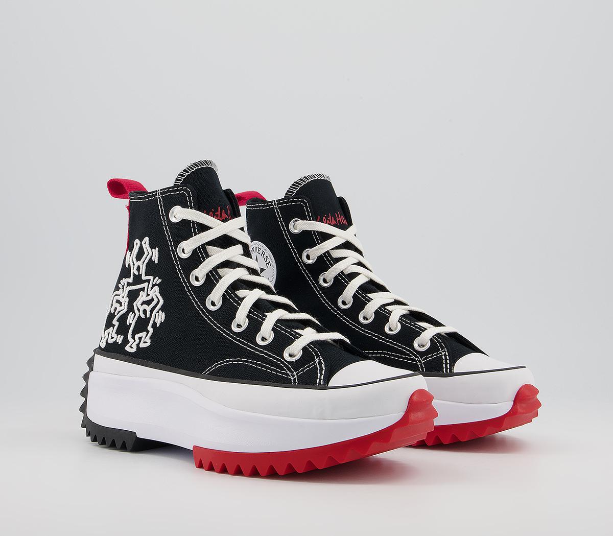 Converse Runstar Hike Trainers Keith Haring Black White Red - Unisex Sports