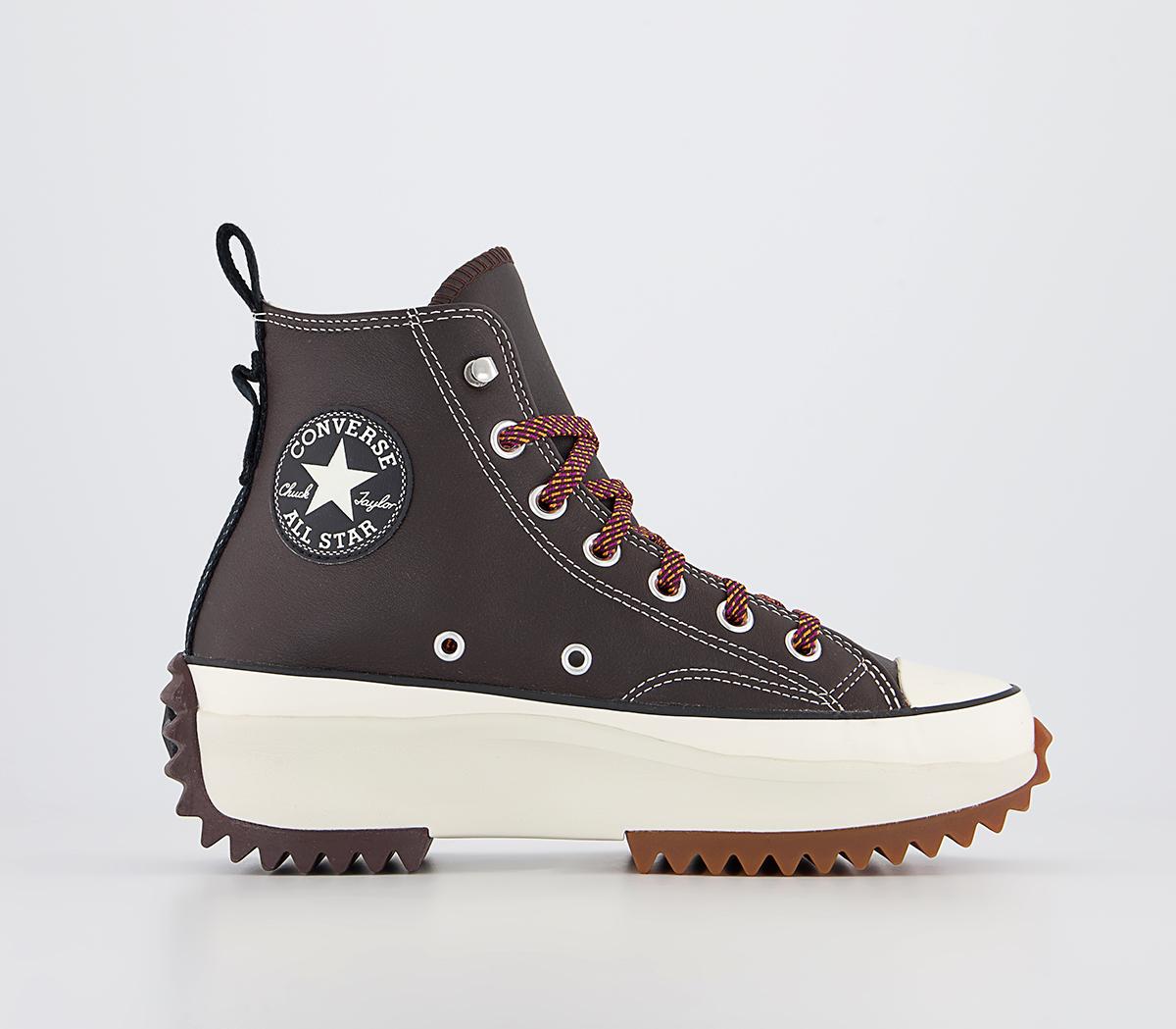 Converse Run Star Hike Platform Trainers Dark Root Egret Black