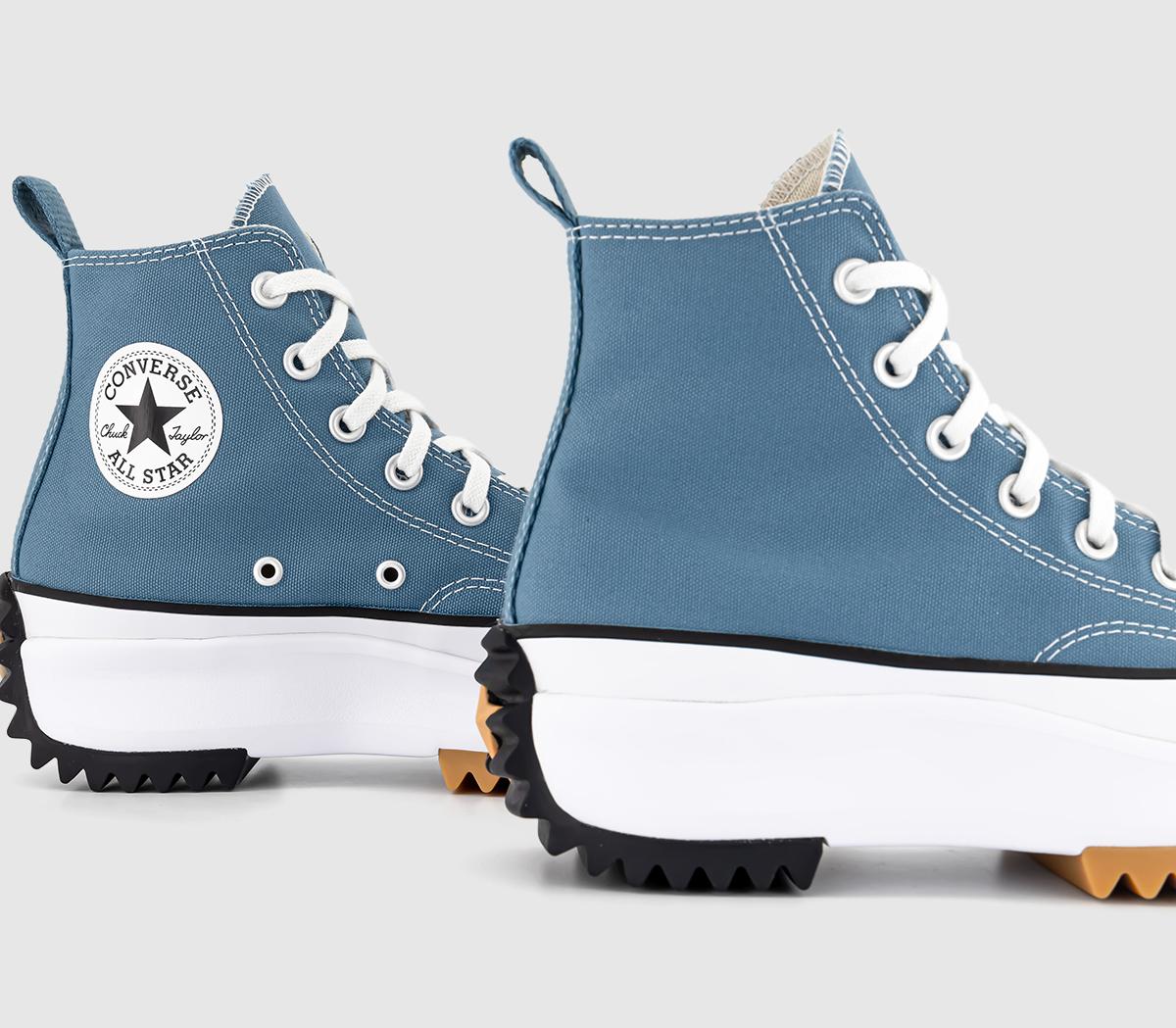 Oまる Converse Run Star Hike 厚底スニーカー Converse Run Star Hike Trainers Noble Blue White Black - Converse