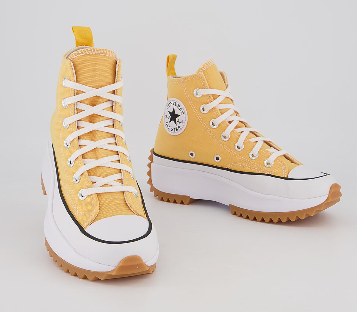 Converse Run Star Hike Platform Trainers Citron Zest Black White ...