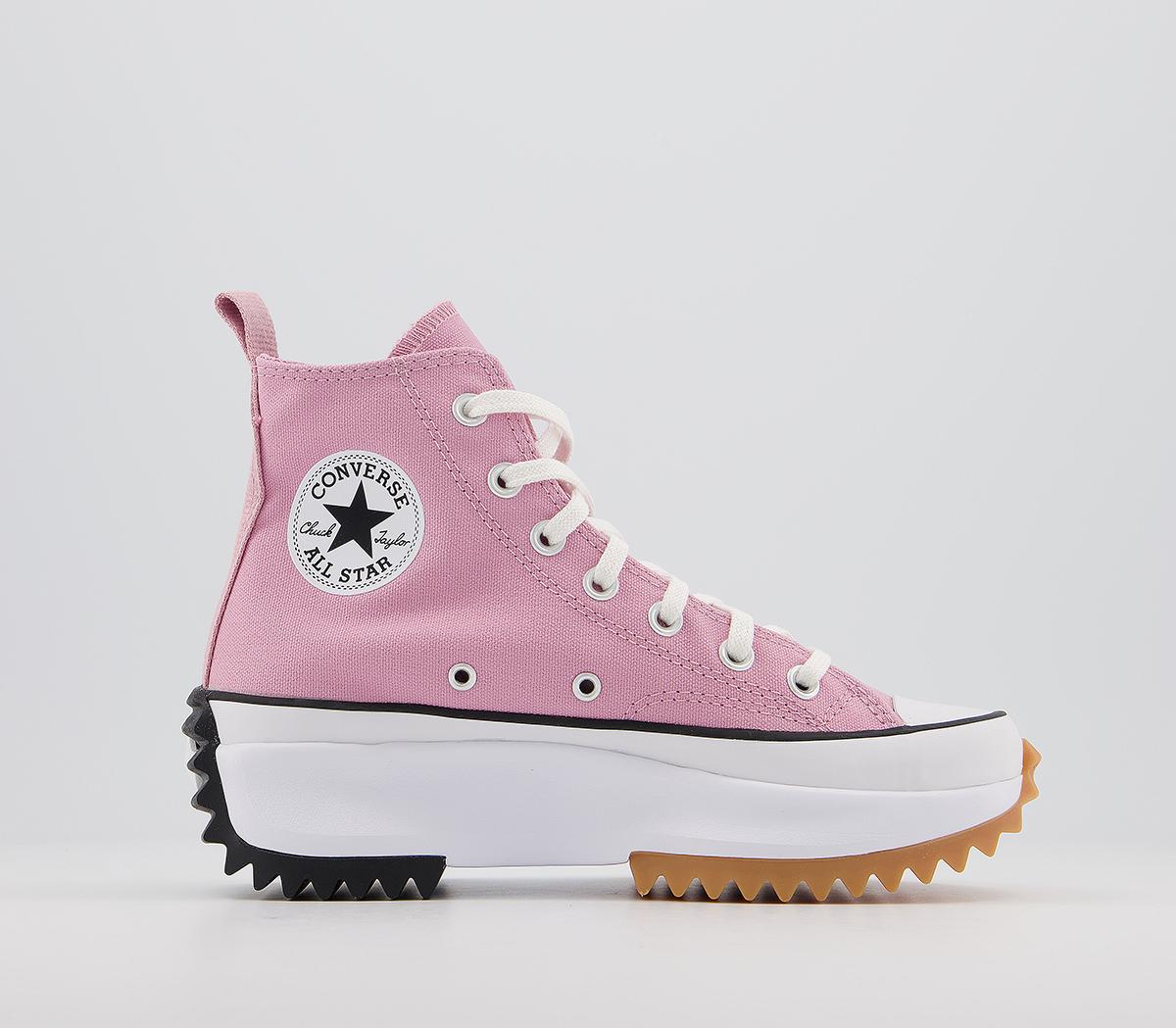 converse run star hike hi trainers in pink