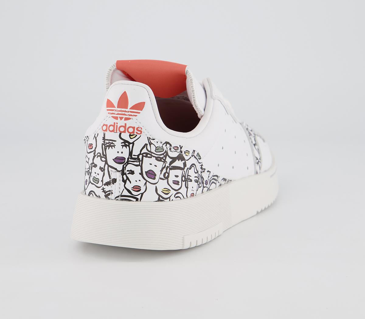 adidasSupercourtFioruci White Core Black Semi Coral